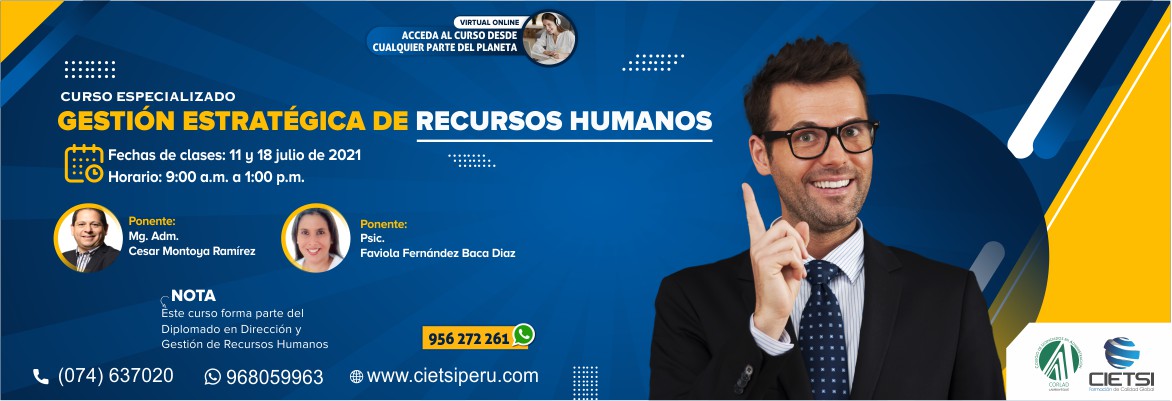 CURSO ESPECIALIZADO GESTIÓN ESTRATÉGICA DE RECURSOS HUMANOS 2021